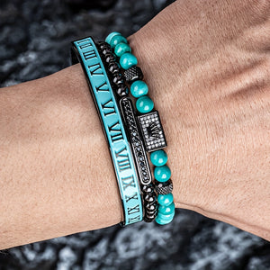 Set of 3 Luxury Royal Crown Men's Bracelets