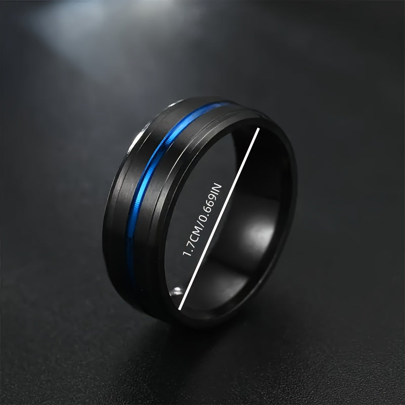 Set of 4 Men's Stainless Steel Titanium Rings, Suitable for Both Men And Women