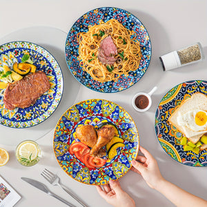 [Boho Dinner Plate] 6pcs Dinner Plate Porcelain Boho Style 10.5 Inch Plate