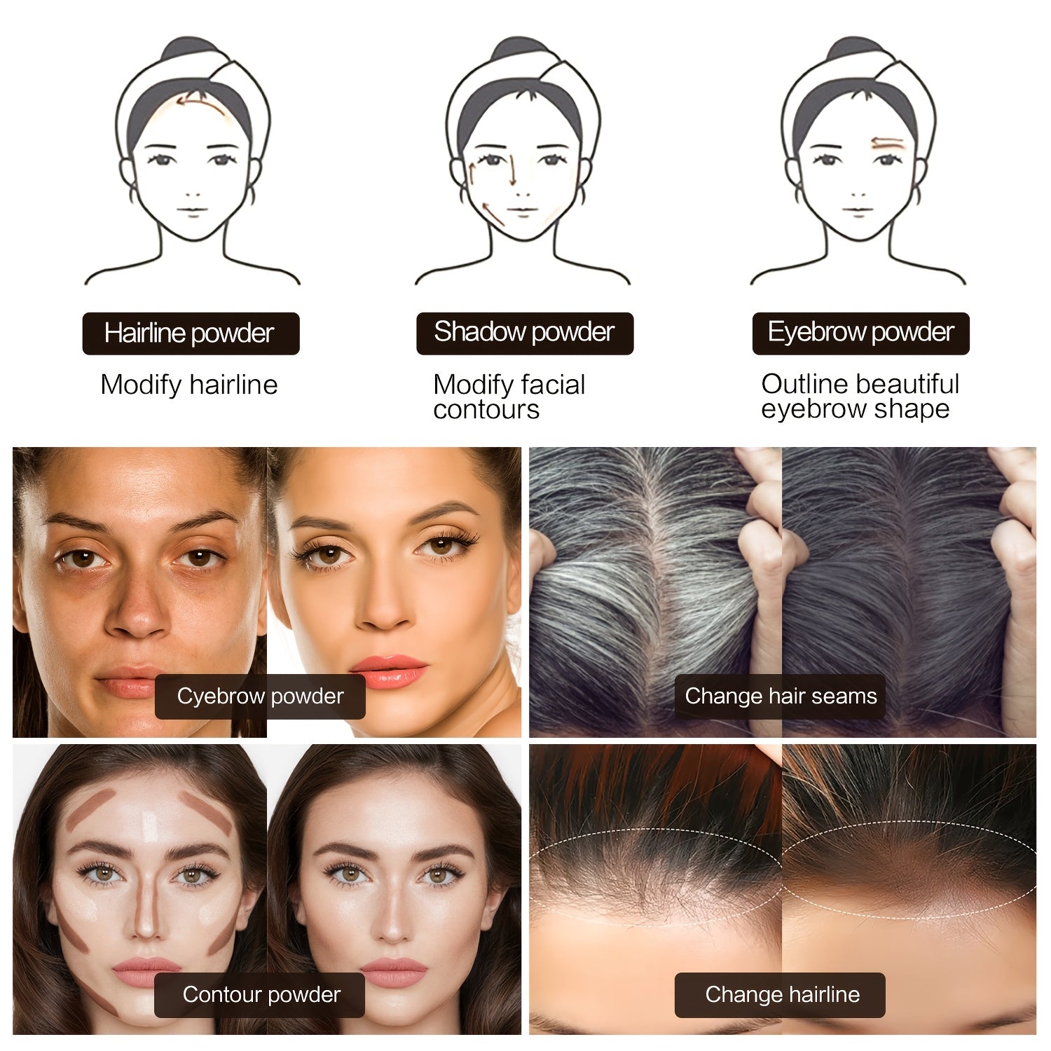 Hairline Concealer Powder - Instant Coverage, Natural Finish