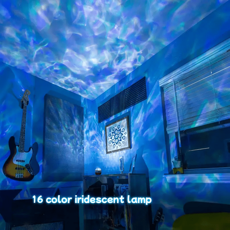 Water Wave Star Projection Lamp with USB Interface - 16 Color Changing LED, Dimmable