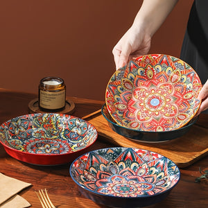 1/2/4pcs | 8" Colorful Ceramic Plates - Perfect for Pasta, Pancakes & Steak