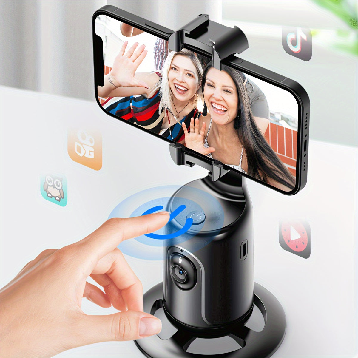 Auto Face Tracking Tripod - No App Required, 360° Rotation Face Body Phone Mount Smart Shooting Phone Tracking Holder - For Live Streaming & Video Recording - Suitable for Content Creators & YouTubers - Perfect Gift for Tech