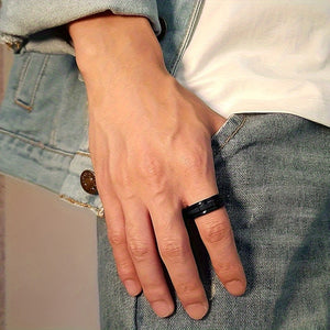 Men's Ring - Matte Black Minimalist Jewelry