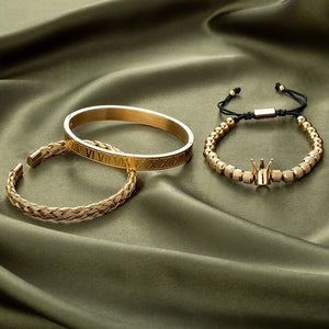 Set of Three Pieces Luxury Style Bracelet & Bangle