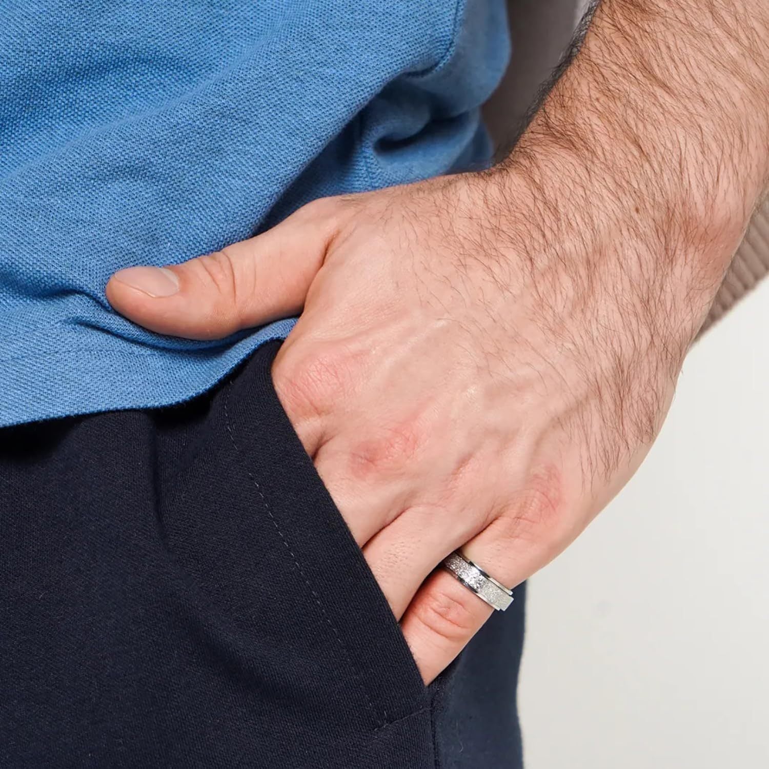 16pcs Men's 201 Stainless Steel Rings, Women's Cold Strap Rings, Men's Simple Engagement Ring Set