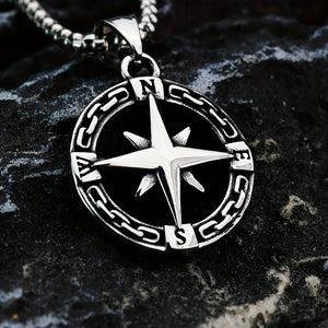1pc Titanium Steel Cast Hollow Compass Pendant Necklace | Suitable for Men and Women, Jewelry Gift for Sailors