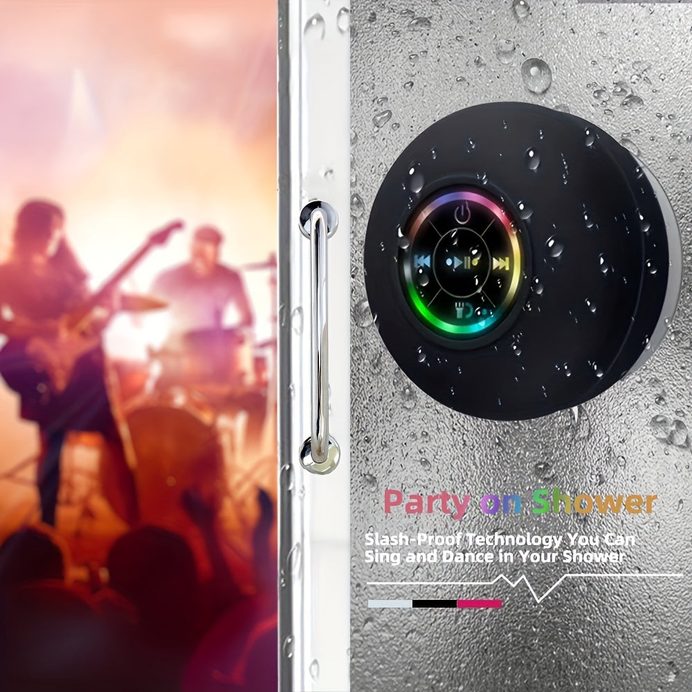 LED Bathroom Speaker - Wireless, USB Rechargeable, 2-Hour Playtime, HD Sound Quality