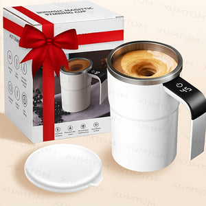 1 Auto Stirring Coffee Cup with Temperature Display, USB Recharge