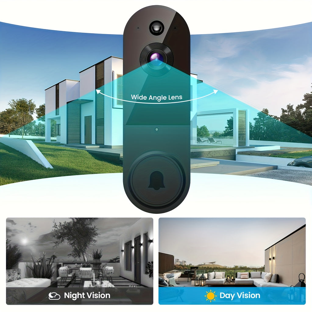 Wireless 1080P Surveillance Doorbell, 2.4G Wireless Video Is Clear. USB Charging