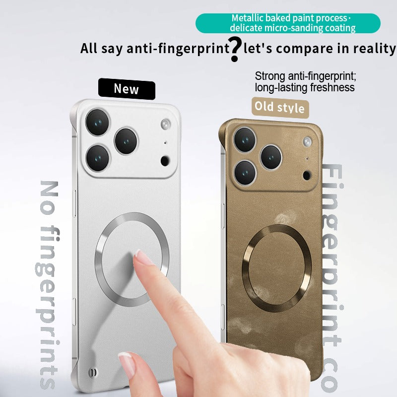 Phone Case Luxury Metallic Paint Magnetic Edge-Less iPhone Case