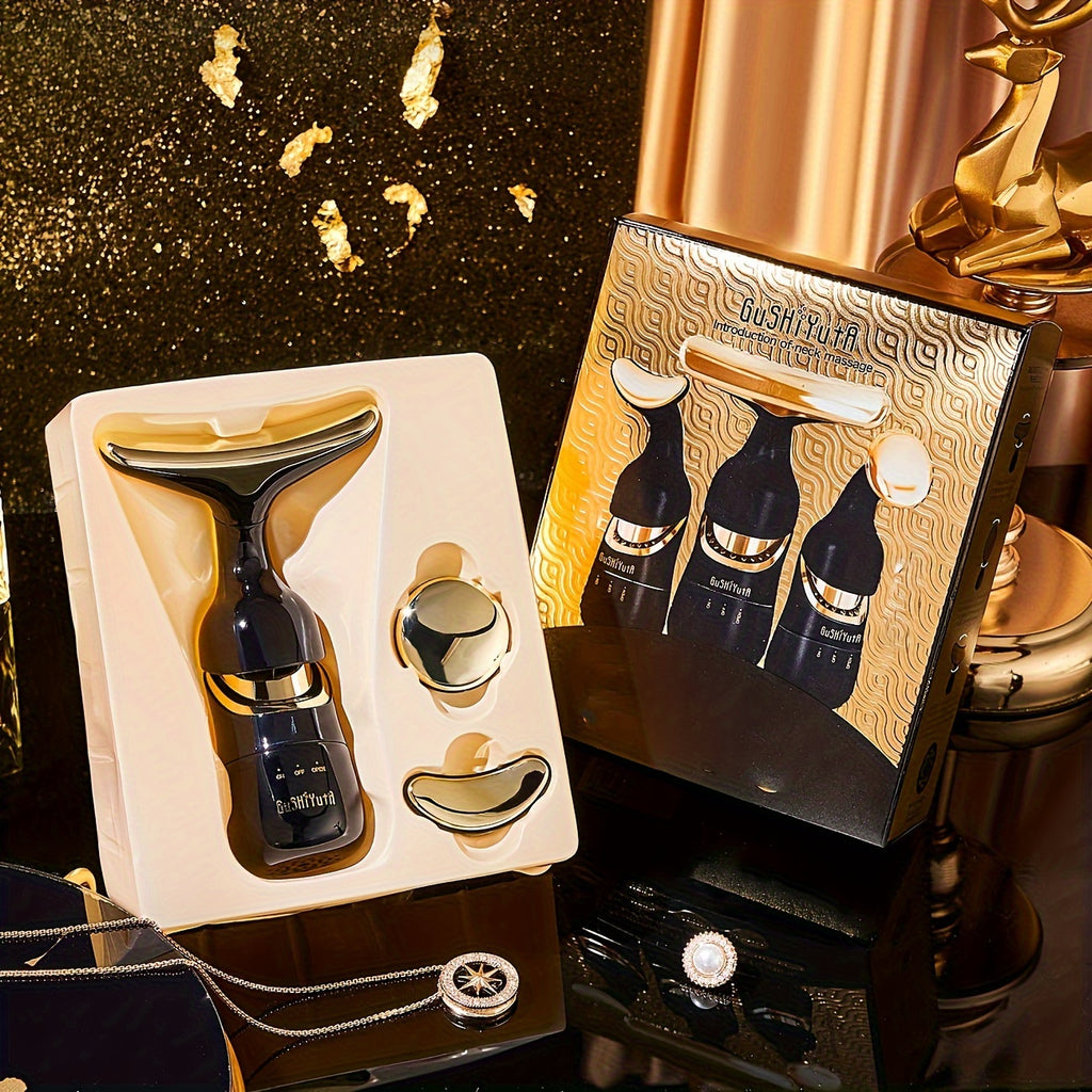 Facial Massager with 3-in-1 Imported Energy System - Handheld Skin Care Tool for Face, Neck & Eyes