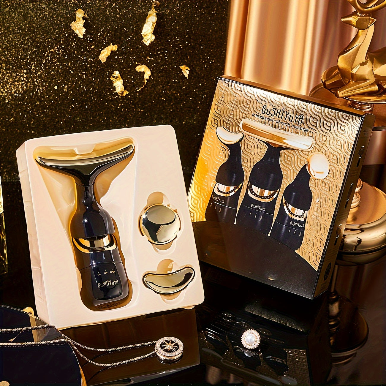 Facial Massager with 3-in-1 Imported Energy System - Handheld Skin Care Tool for Face, Neck & Eyes