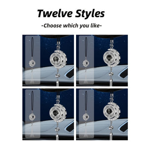 Elegant Crescent Moon Car Charm - Zodiac Series