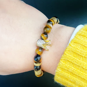 Royal Golden Crown Charm Men Bracelet