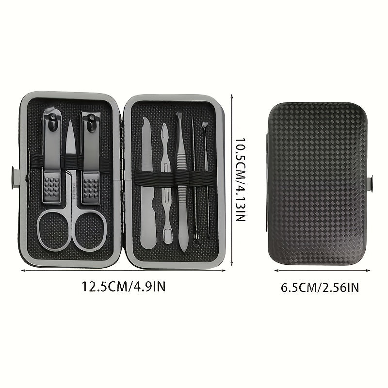 Black Nail Clipper Set, Stainless Steel Nail Scissors for Men