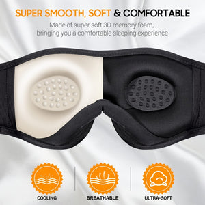 1pc Wireless Sleep Mask with Wireless 5.2, Built-in Headphones