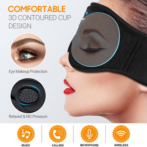 1pc Wireless Sleep Mask with Wireless 5.2, Built-in Headphones