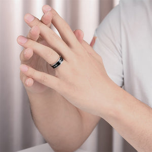 Classic Cross Corrosion Blackened Ring for Men