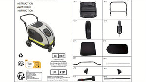 Bingopaw Convertible Travel Stroller for Small Dogs & Cats