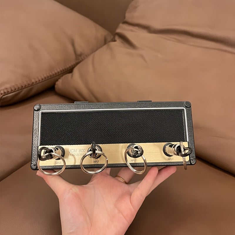 Home Decor Gift - 4 Plug Music Socket Organizer with Wall-Mounted Guitar Keychain Holder