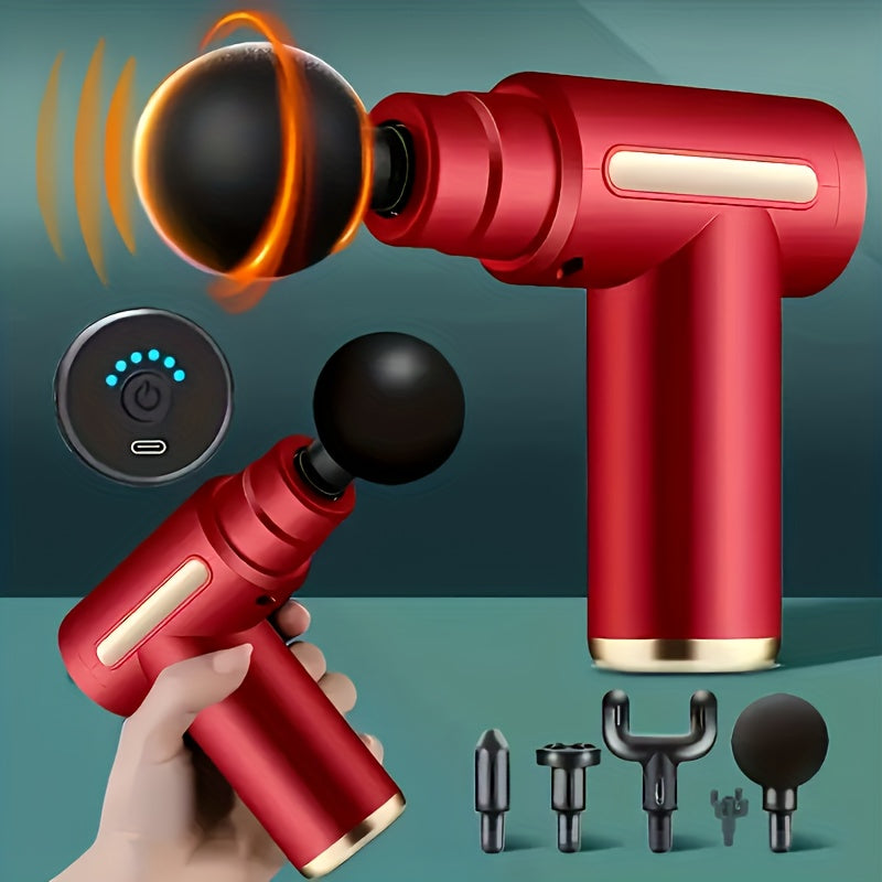 1pc Powerful Cordless Massage Gun with LED Display - Deep Tissue Muscle Relaxer