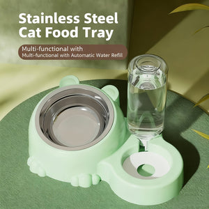 Anti-Tip Automatic Feeding & Water Dispensing Pet Food Bowl