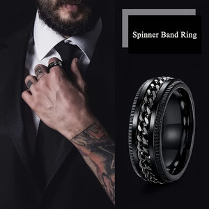Set of 4 Men's Stainless Steel Titanium Rings