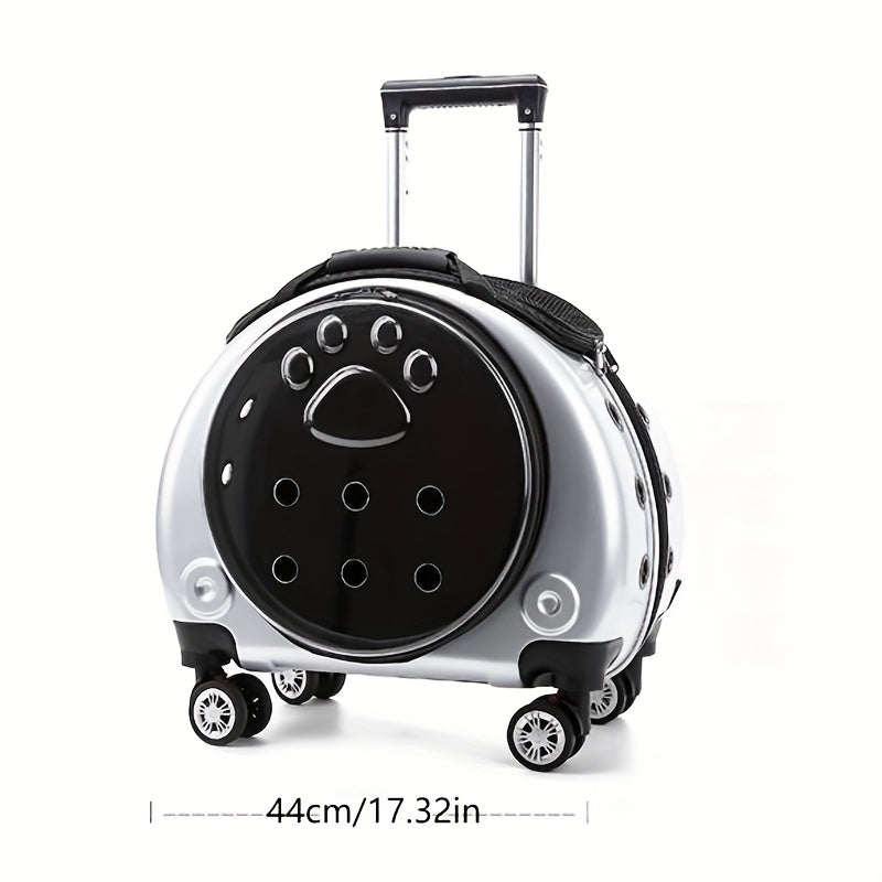 Dual-Shoulder Pet Stroller with Transparent Space Capsule Design | For Two Cats or Small Dogs