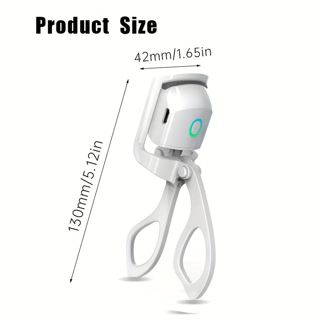 ABS Electric Eyelash Curler - Long-Lasting Curling Device with USB Rechargeable Battery