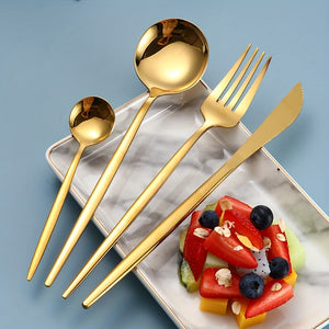 16pcs Stainless Steel Thin Portuguese Cutlery Set