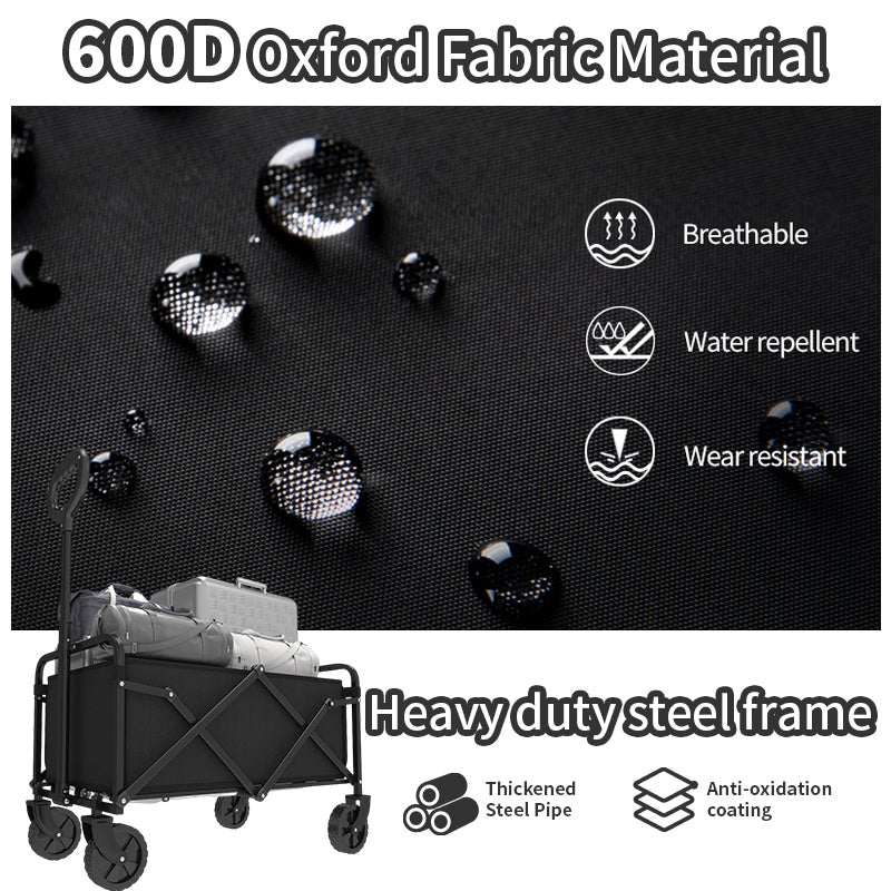 Heavy Duty Folding Camping Shopping Cart, Large Capacity