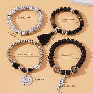 Bohemian Ethnic Style Winged Tassel Beaded Bracelets