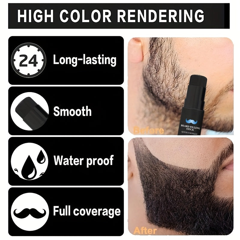 2pcs Men's 4 color filling rod combined with brush head, beard brush pen and whiskers