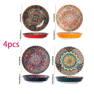 1/2/4pcs | 8" Colorful Ceramic Plates - Perfect for Pasta, Pancakes & Steak