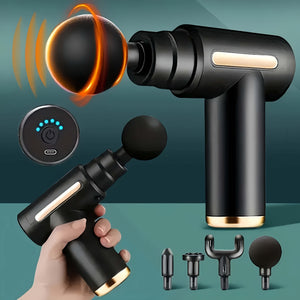 1pc Powerful Cordless Massage Gun with LED Display - Deep Tissue Muscle Relaxer