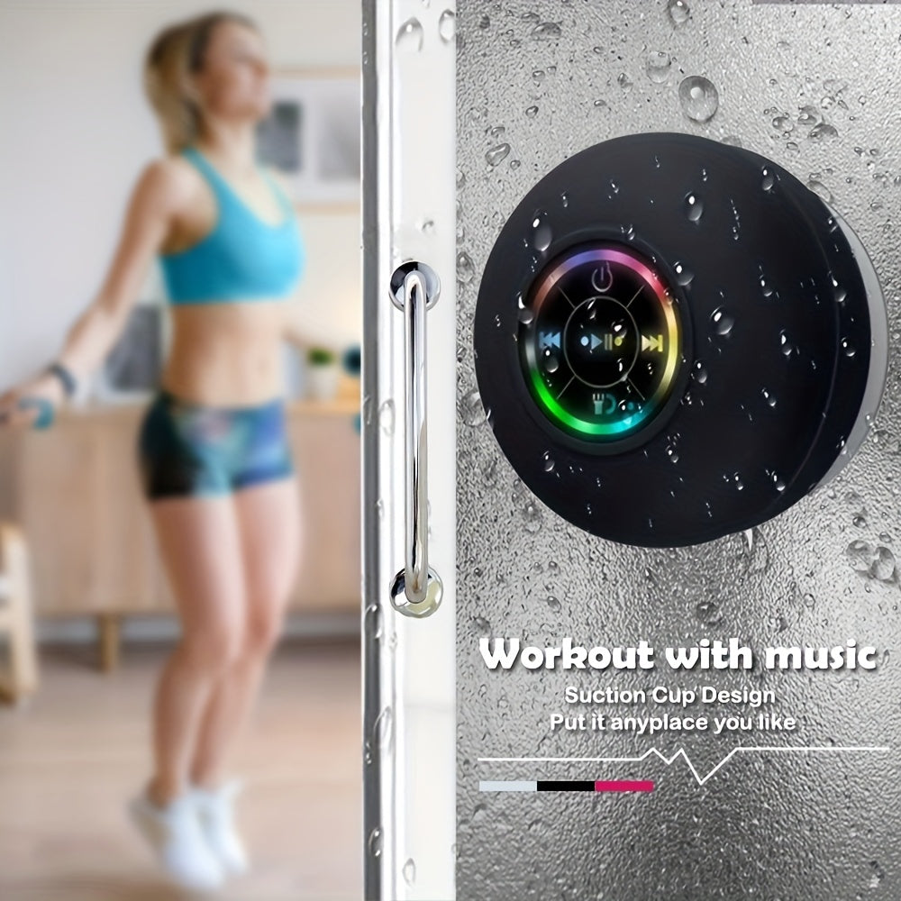 LED Bathroom Speaker - Wireless, USB Rechargeable, 2-Hour Playtime, HD Sound Quality