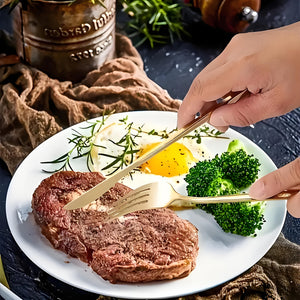 30pcs Golden Stainless Steel Cutlery Sets