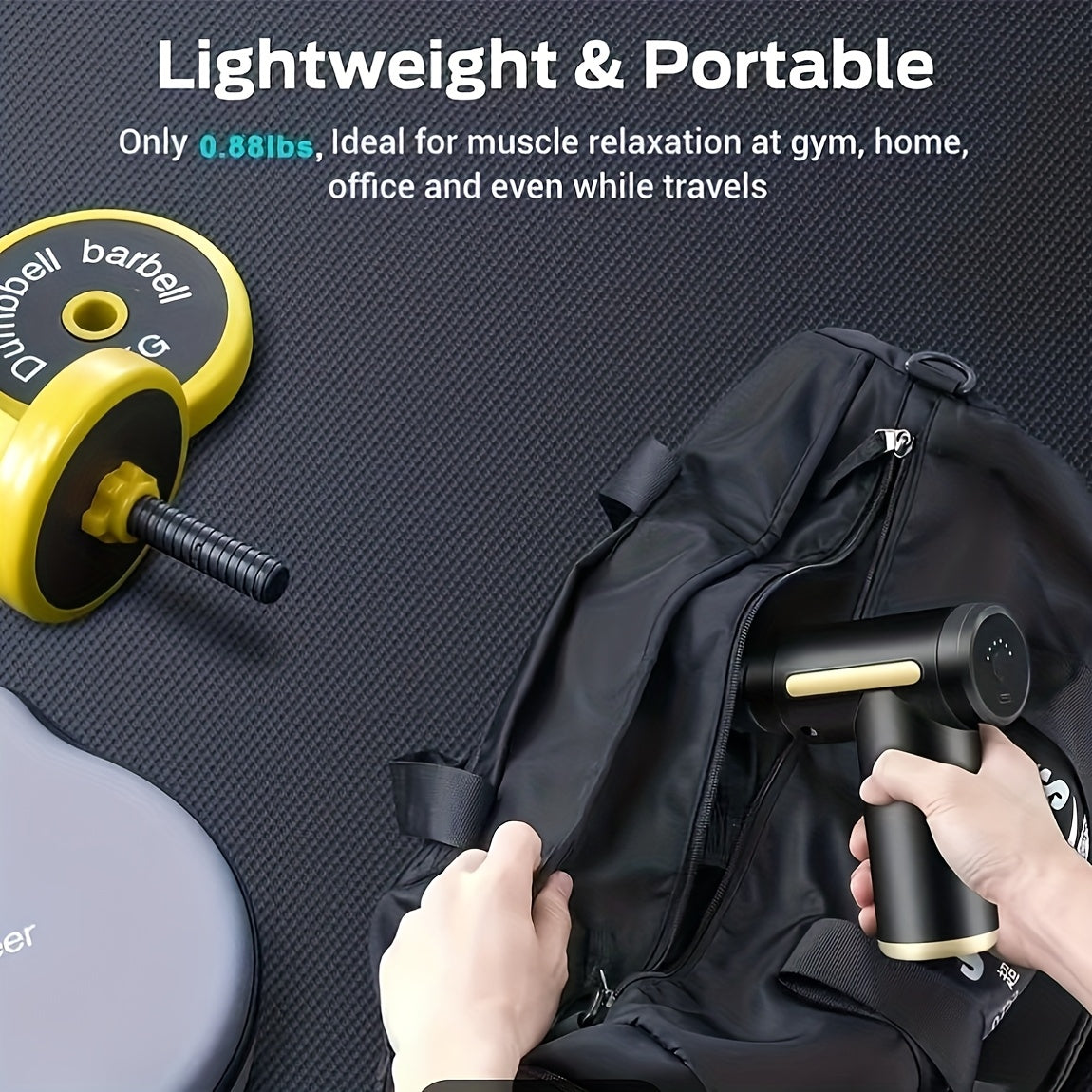 1pc Powerful Cordless Massage Gun with LED Display - Deep Tissue Muscle Relaxer