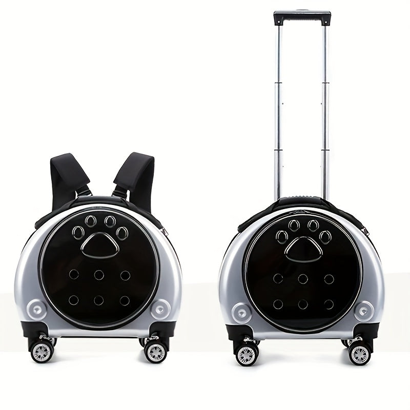 Dual-Shoulder Pet Stroller with Transparent Space Capsule Design | For Two Cats or Small Dogs