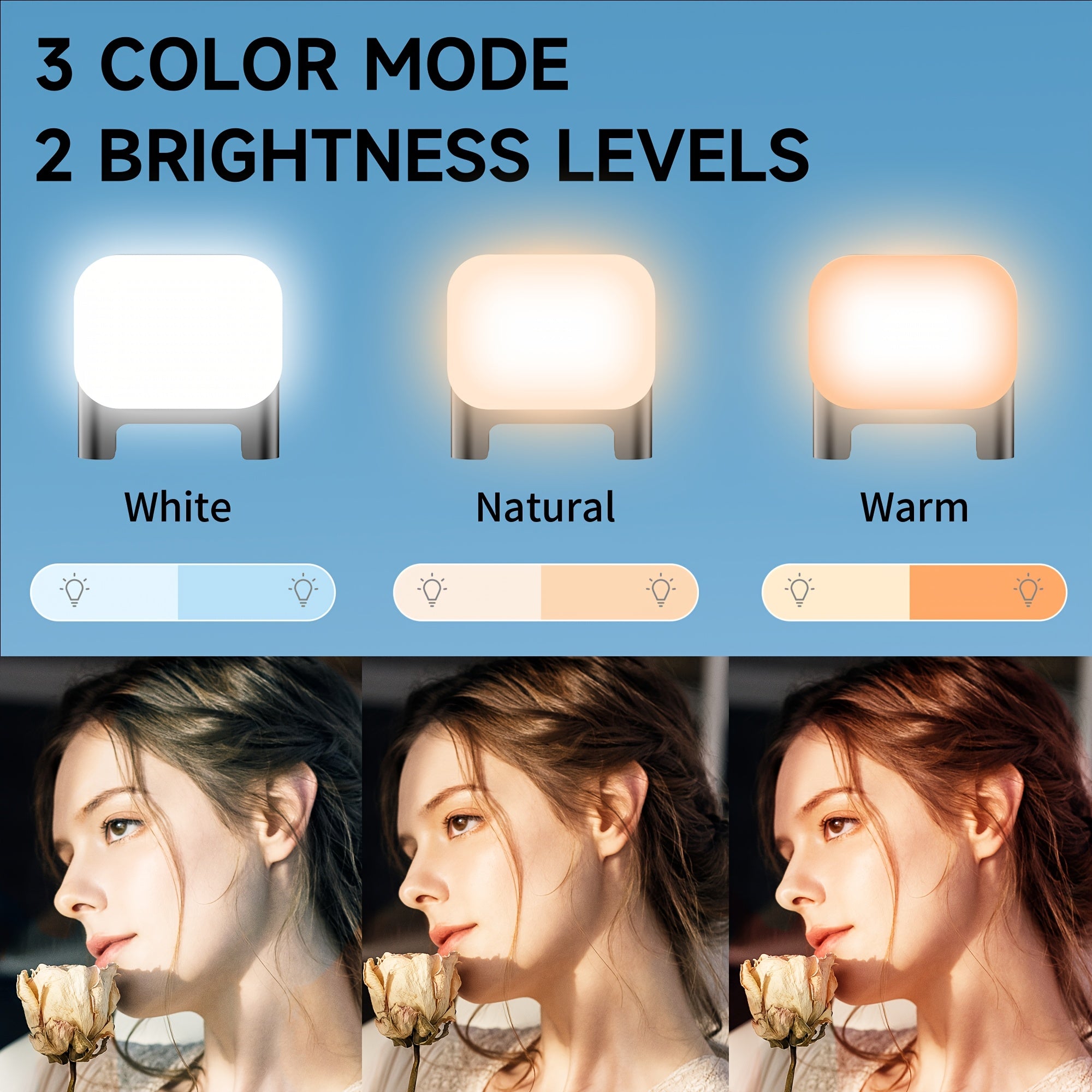 42" Selfie Stick Tripod with Fill Light Extendable Phone Tripod Stand