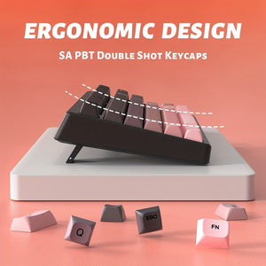 ATTACK SHARK M87 80% Wireless Gaming Keyboard, 87 Keys Rainbow Lights TKL Mechanical Feeling SA PBT Keyboard For Mac/Win, Wireless 5.0/2.4Ghz Dual Mode Pc Membrane Keyboards For Silent Office/Gaming