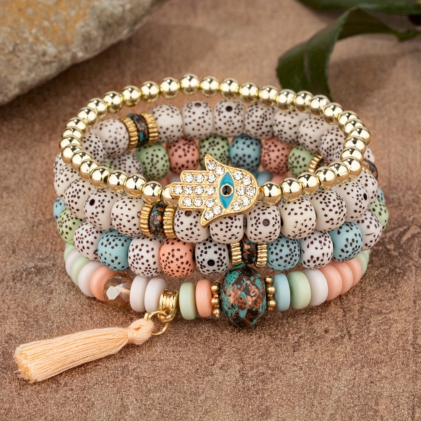 Stylish Bracelets Made Of Tiny Beads Multi Colors