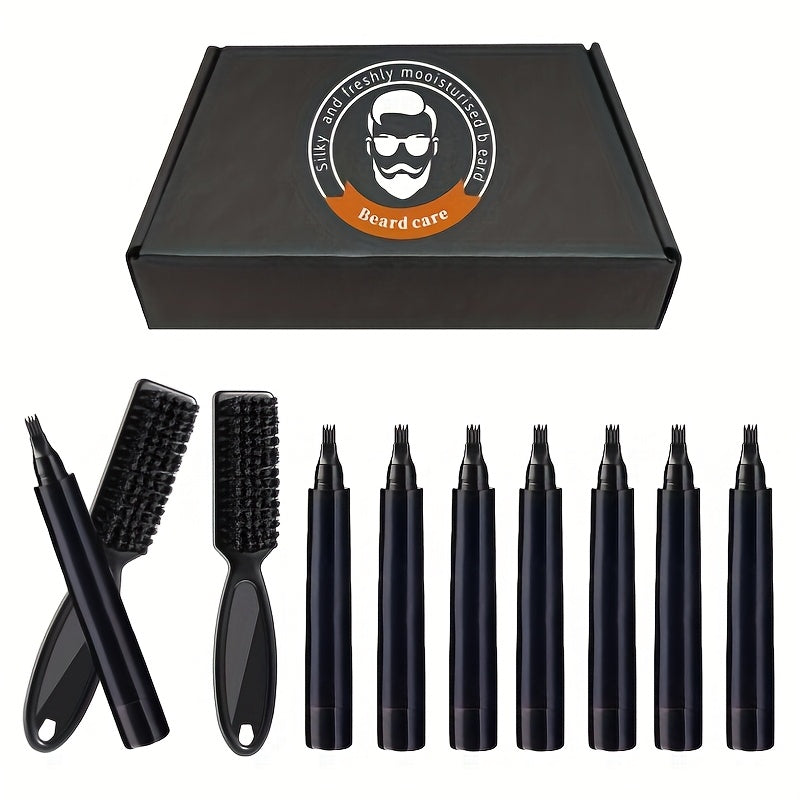 4/8 Pack Men's Beard Filling Pens, Long-Lasting Beard Pen Set with Brush