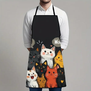 1pc Cute Cat Print Apron