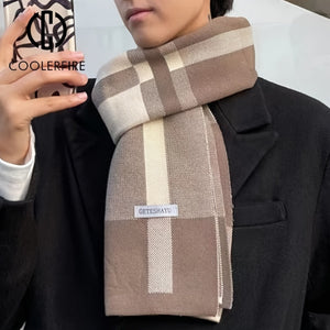 Men's Scarf for Autumn And Winter, Warm Plaid Scarf
