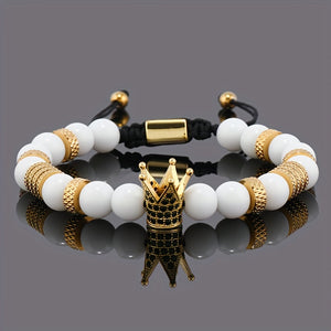 Royal Golden Crown Charm Men Bracelet