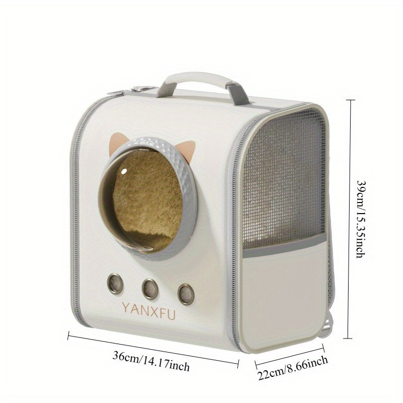 Winter Warm Cat Backpack for Small Pets - Portable Foldable Pet Carrier