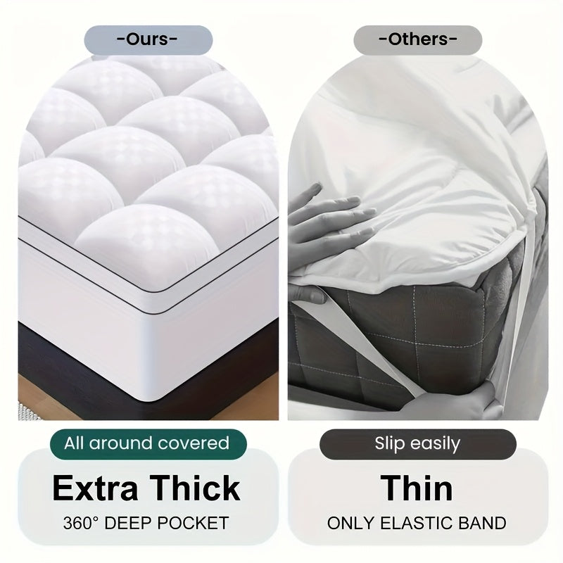 Ultra-thick Cooling Mattress Protector, Deep Pocket (8-21 Inches)