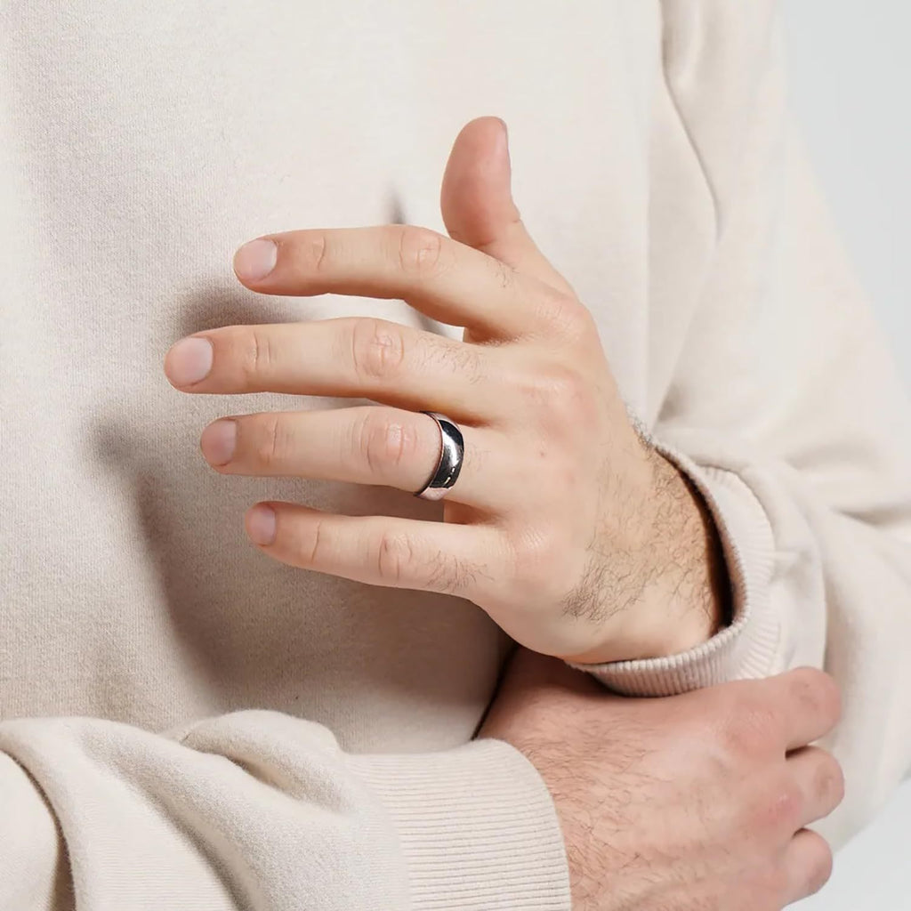 16pcs Men's 201 Stainless Steel Rings, Women's Cold Strap Rings, Men's Simple Engagement Ring Set